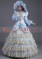 Blue Baroque Rococo Civil War Era Dress Ball Gown with Hat 3
