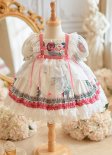 Girls Flower Lolita Lace Dress Wedding Party Evening Formal Dance Gown