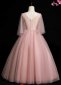 Flower Girl Pink Flutter Sleeve Tulle Dresses 2