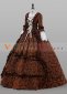 Women Coffee Floral Renaissance Colonial Gothic Victorian Dress 2