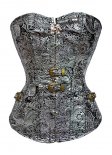 Gothic Jacquard Sexy Swing Hook Silver Corset