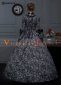 Gray Cotton Floral Renaissance Victorian Dress Halloween Costume 2