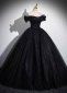 Stunning Black Off The Shoulder Tulle Holiday Party Dress 1