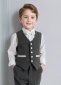 Boys Formal Tuxedo long Sleeve Shirt Vest Pants Outfit Kids Gentlemen 4Pcs Suits