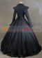 Black Long Sleeve Civil War Renaissance Victorian Ball Gown Dress 3