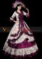 Purple Lace Belle Princess Party Ball Gown Dress with Hat 2