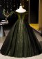 Army Green Sexy Tulle Off Shoulder Evening Dress 3