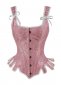 Pink Historically Inspired Jacquard Overbust Corset