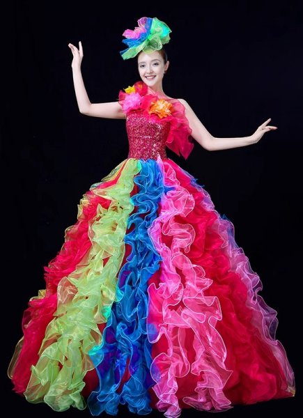 Women Carnival Costume Colorful Dance Tulle Tutu Dresses