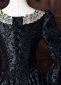 Black Brocade Gold Floral Jacquard Victorian Ball Gown Masquerade Dress 6