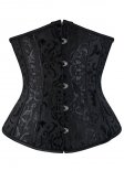 Black Brocade Underbust With Hip Gores
