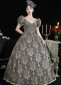 Gray Embroidery Masquerade Ball Dress