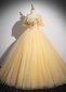 Princess Yellow Sequin Tulle Homecoming Dress 3