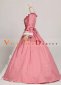 Pink Cotton Long Sleeves Bow Lolita Victorian Ball Gown Civil War Era Dress 2