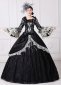 Black Marie Antoinette Dress 18th Century Gothic Victorian Ball Gown With Train