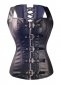 Black Steampunk Leather Waistcoat Corset