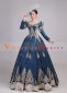 Blue Velvet Christmas Carnivale Party Dress for Women