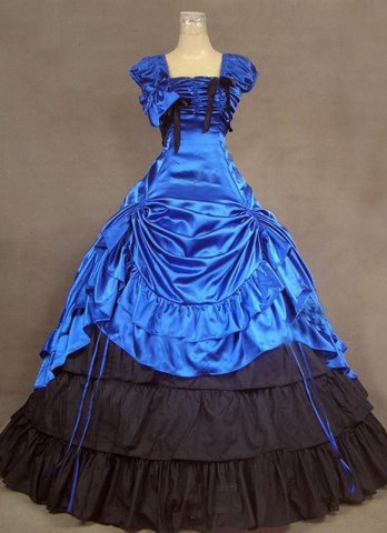 로얄 블루 남부 벨 살롱 빅토리아 볼 가운 로리타 공주 댄스 파티 드레스 재연 연극 의상