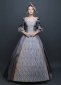 Rococo Gray Lace Short Sleeves Marie Antoinette Dress Theater Gown