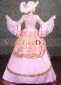 Pink Long Flare Sleeves Lace Sequin Rococo Masquerade Dress Theater Dancer Costume 3