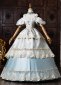 Light Blue Embroidery Lace Off the Shoulder Masquerade Ball Gown 3