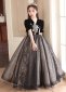 Girls Black Princess Formal Evening Party Dress 3