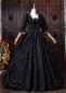 Vintage Black Floral Cotton Gothic Victorian Ball Dress 3