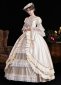 Champagne Lace Ruffled Long Sleeve Floor Length Formal Party Dress 3