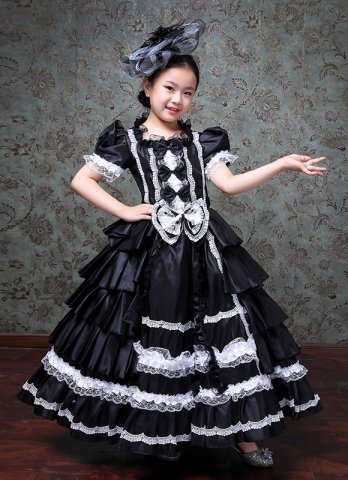 Children's Gothic Steampunk Victorian Dress Girls Halloween Lolita Masquerade Dress