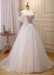 Ivory Tulle Appliques Lace Wedding Dress