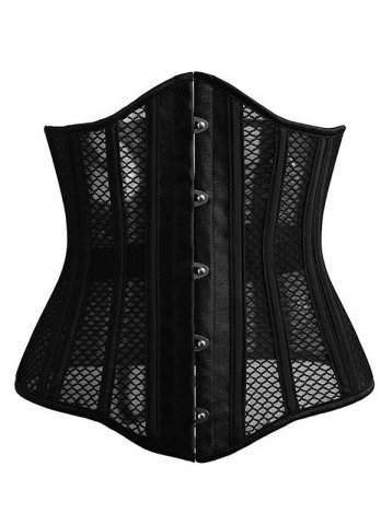 Longline Black Mesh Underbust Corset