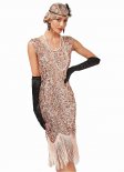 1920S Party Dresses V-Neck Fringe Sleeveless Semi Formal Dress