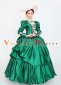 Green Rococo Baroque 18th Century Renaissance Period Dress with Hat