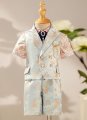 Kids 5 Piece Jacquard Brocade Formal Tuexdo Boys Formal Set Wedding Ring Bearer Outfit