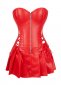6XL Red Black Fashion Leather Corset and Skirt