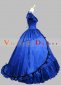 Blue Short Sleeve Belle Princess Victorian Dress Ball Gowns 2