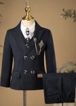 Boy 5Pcs Slim Fit Modern Tuxedo Set for Party