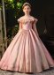 Girls Pink Glitter Off Shoulder Princess Graduation Party Dress