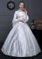 Women White Floral Jacquard Lace Victorian Dress