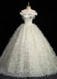 Feather Sexy Off the Shoulder Corset Formal Dress