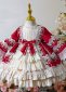 Baby Girls Special Occasion Lolita Dresses Christmas Velvet Princess Red Dress