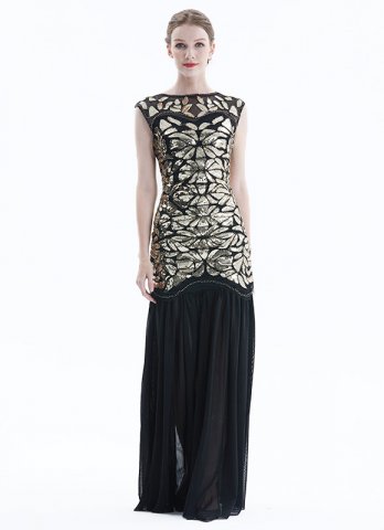 1920S Party Dresses Sequins Sleeveless Semi Formal Dress