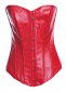 6XL Black And Red Leather Overbust Corset