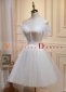 Ivory Tulle Straps Pleats Homecoming Dress