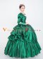 Green Rococo Baroque 18th Century Renaissance Period Dress with Hat 2