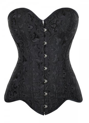 Instant Shape Black Brocade Overbust Corset