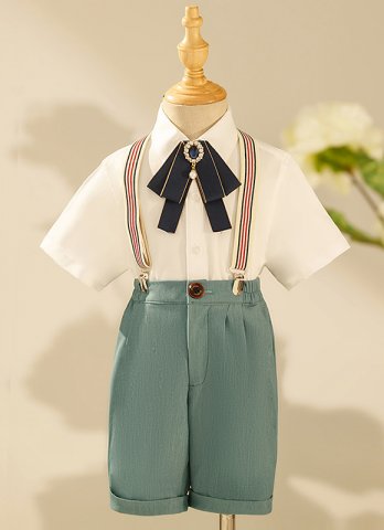 Boys Suspenders Shirt Formal Suits kids 3 Pcs Set For Prom