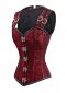 High Backed Black Jacquard Brocade Underbust Corset 4
