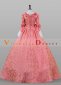 Rose Red Floral Renaissance Marie Antoinette Dress for Women 3