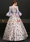 Blue Long Flare Sleeves Lace Floral Bow Vintage Rococo Masquerade Lolita Dress 3